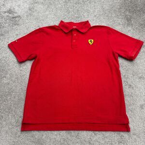 Scuderia Ferrari Official Polo Shirt Mens XL Red Embroidered Logo Short Sleeve